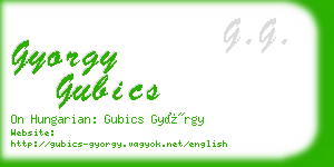 gyorgy gubics business card